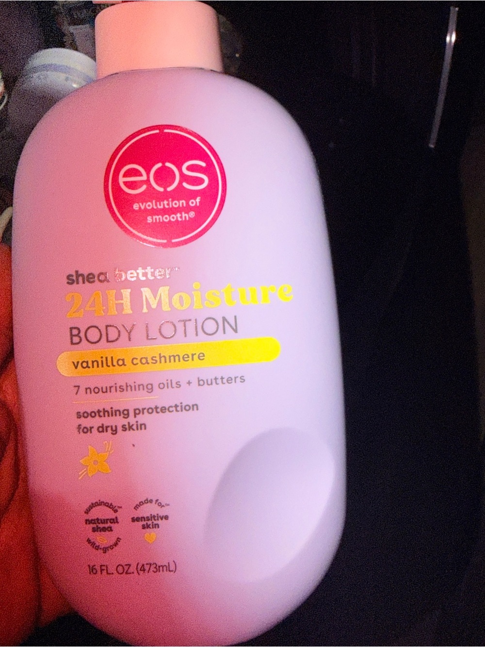 eos Vanilla Cashmere 24H Moisture Body Lotion - Light Pink
